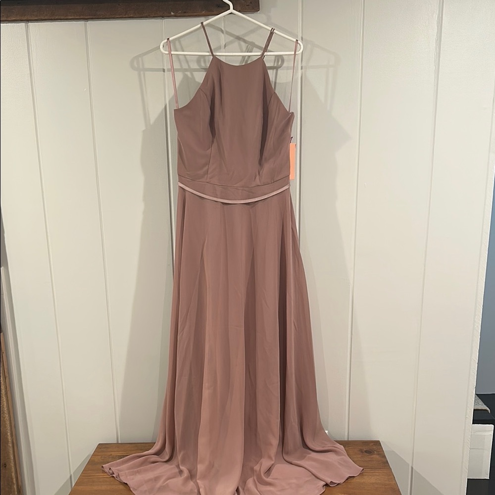 Altar'd State Pink Halter Bridesmaid Gown